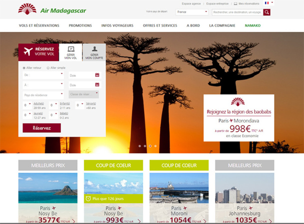 Lire la suite à propos de l’article Air Madagascar : un nouveau site web plus interactif