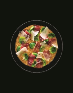 You are currently viewing Risotto au jus, choux de Bruxelles, parmesan et jambon