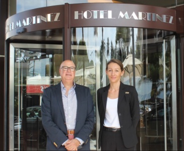 José Segundo, société DSE, et Florence Gardrat, responsable Qualité et Environnement du Grand Hyatt Hotel Martinez Cannes.