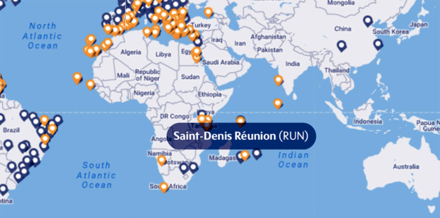 Carte des destinations desservies par Condor