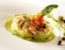 Tartare d’asperges et crevettes aux câpres capucines crème d’avocat, salade de mesclun à l’huile d’olive
