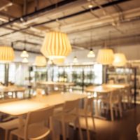 Abstract blur and defocused coffee shop cafe and restaurant interior for background